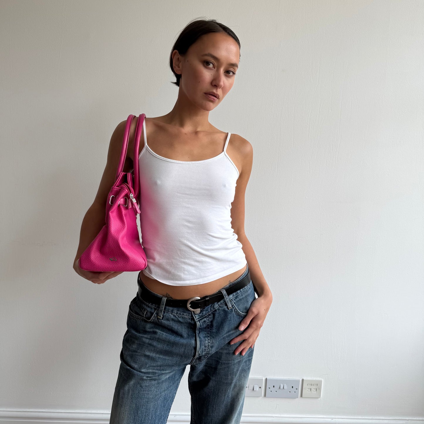 Hot pink ‘firkin’ bag - One Size