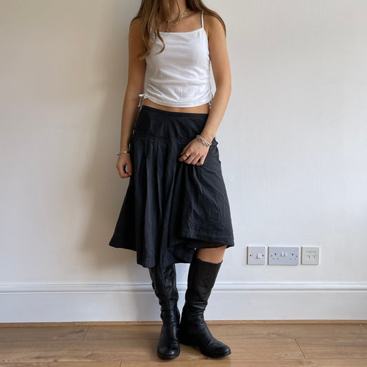 Grey cupro pleat skirt - Size M