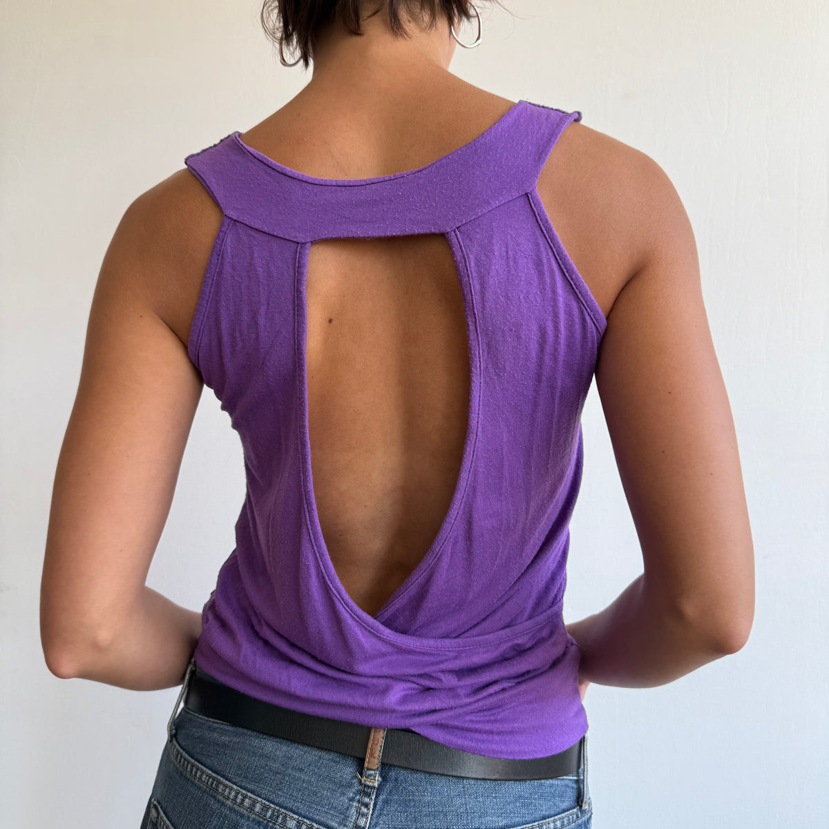 Purple open back top - Size S