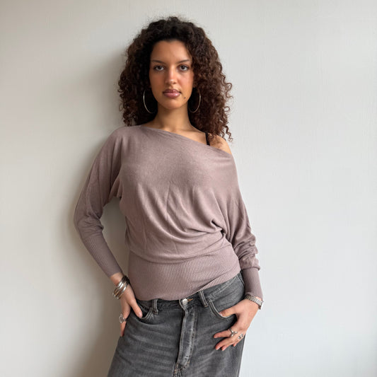 Beige (2) slouchy knit jumper - Size S-M