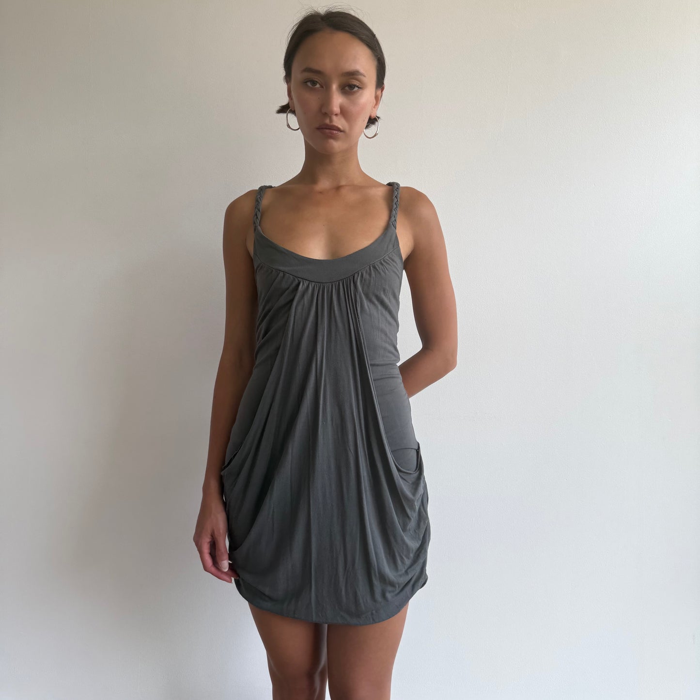Grey bubble hem dress - Size S