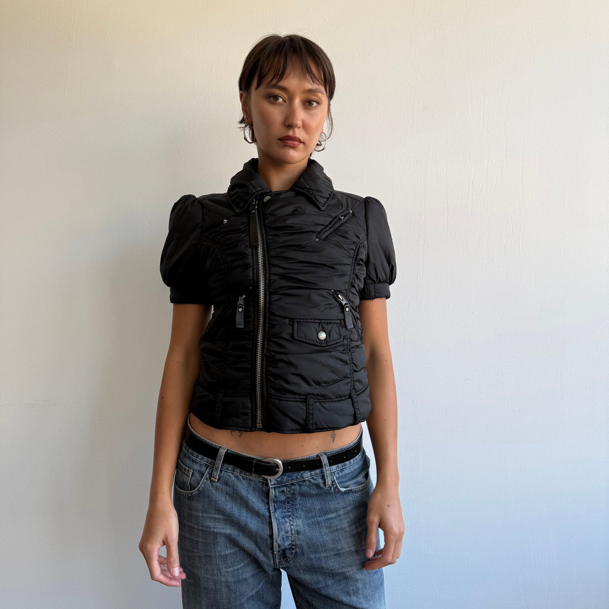 Miss Sixty black short sleeve puffer - Size S/M