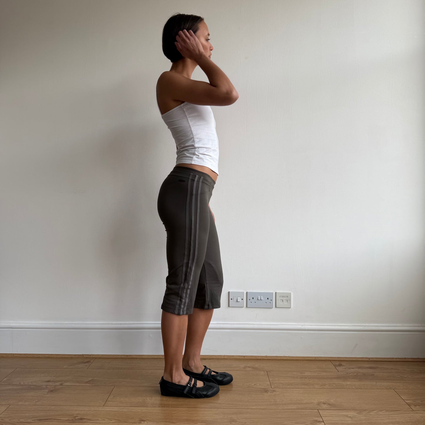 Khaki Adidas capris - Size S