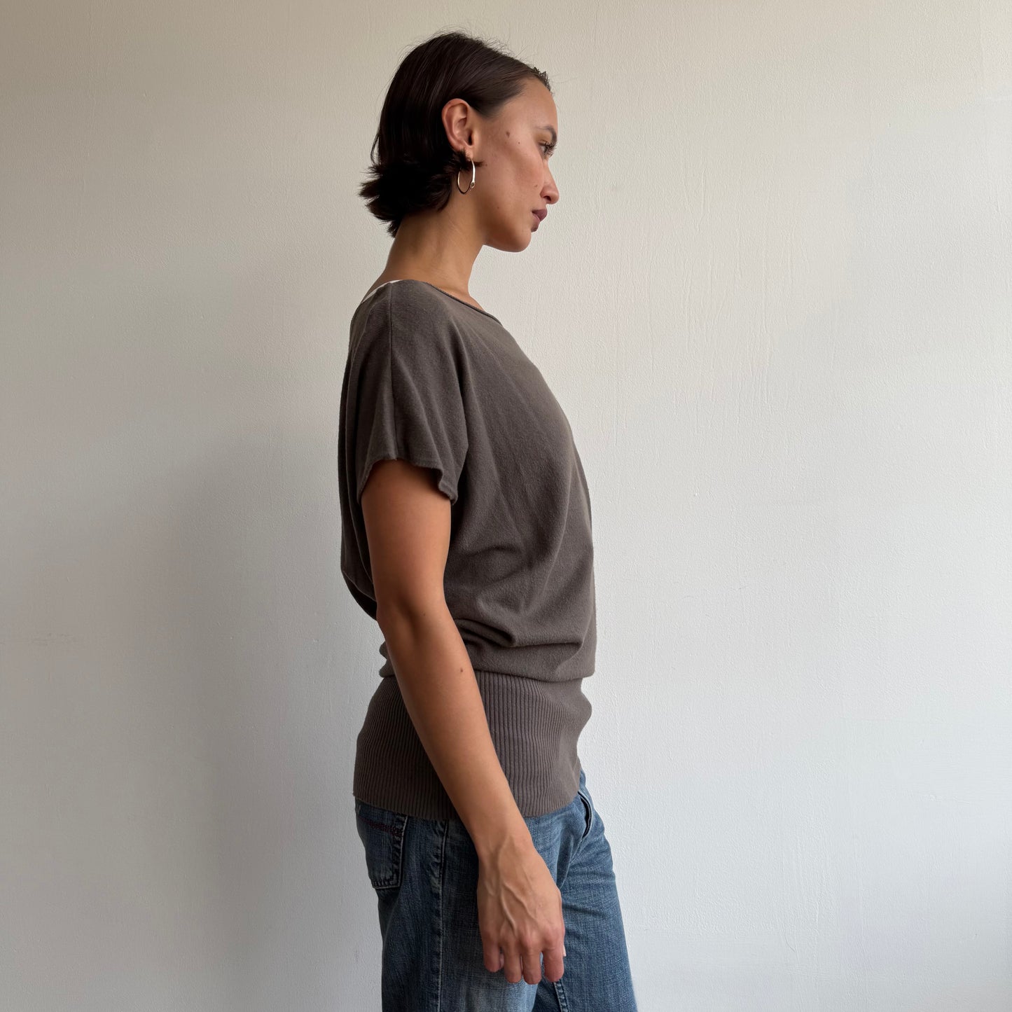 Brown slouchy knit jumper - Size M