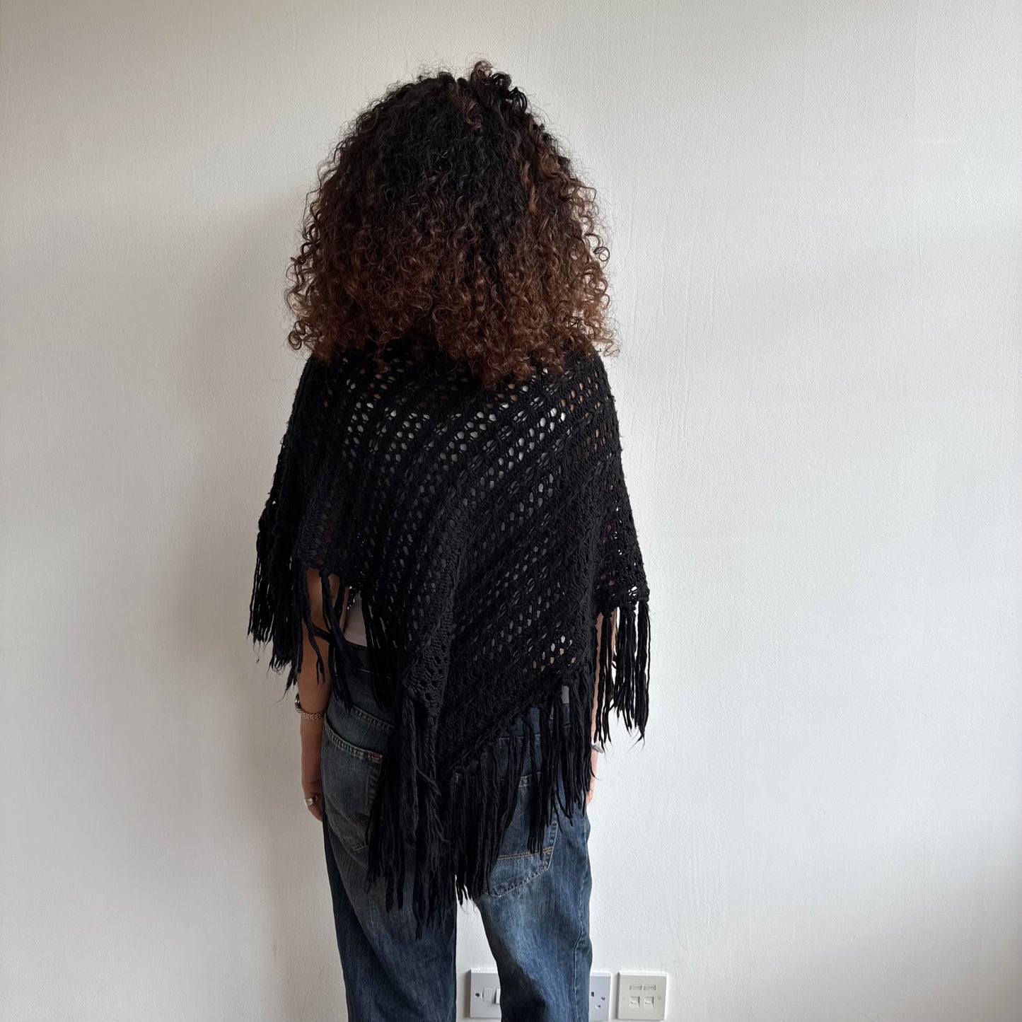Black roll neck poncho - Size S