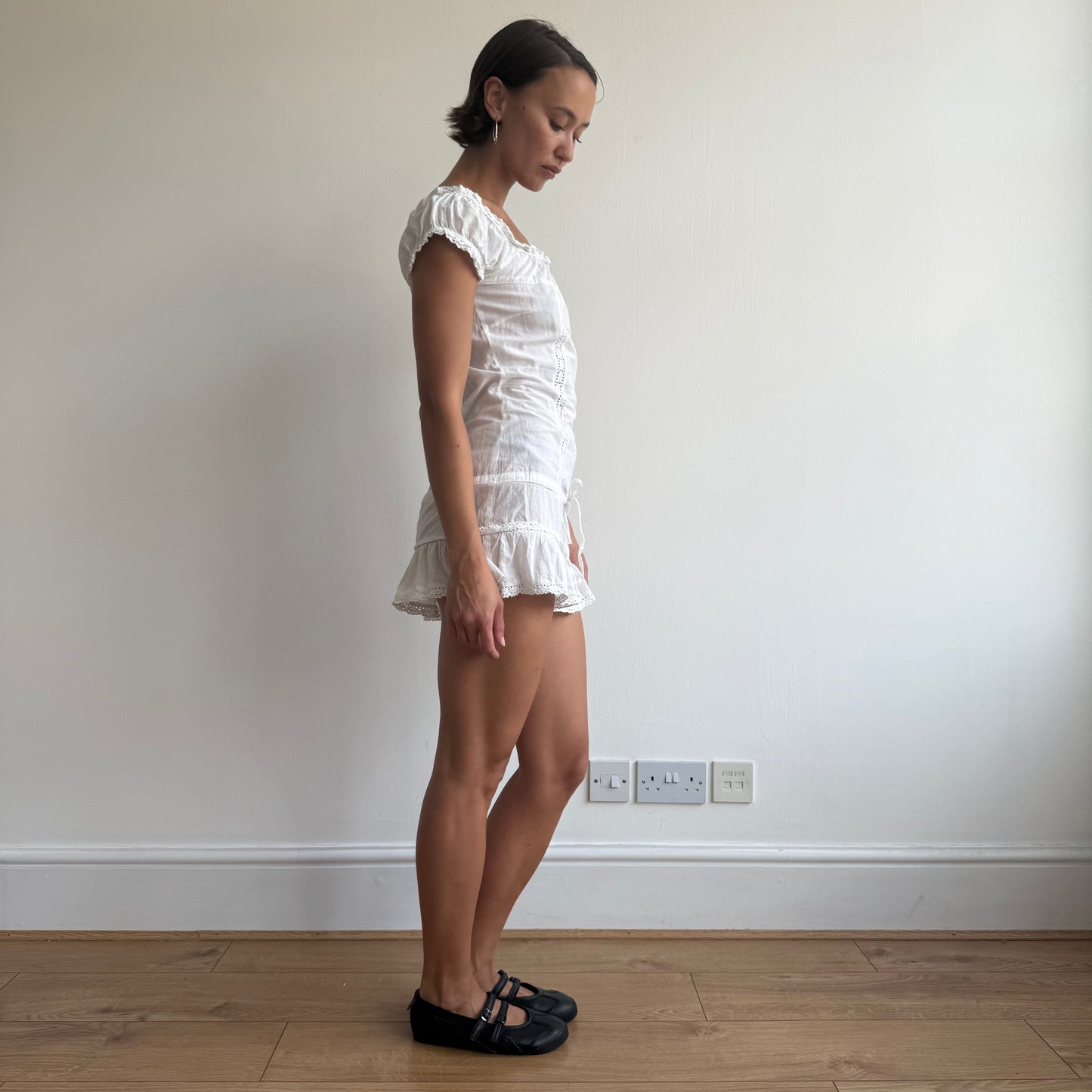 White milkmaid mini dress - Size XS