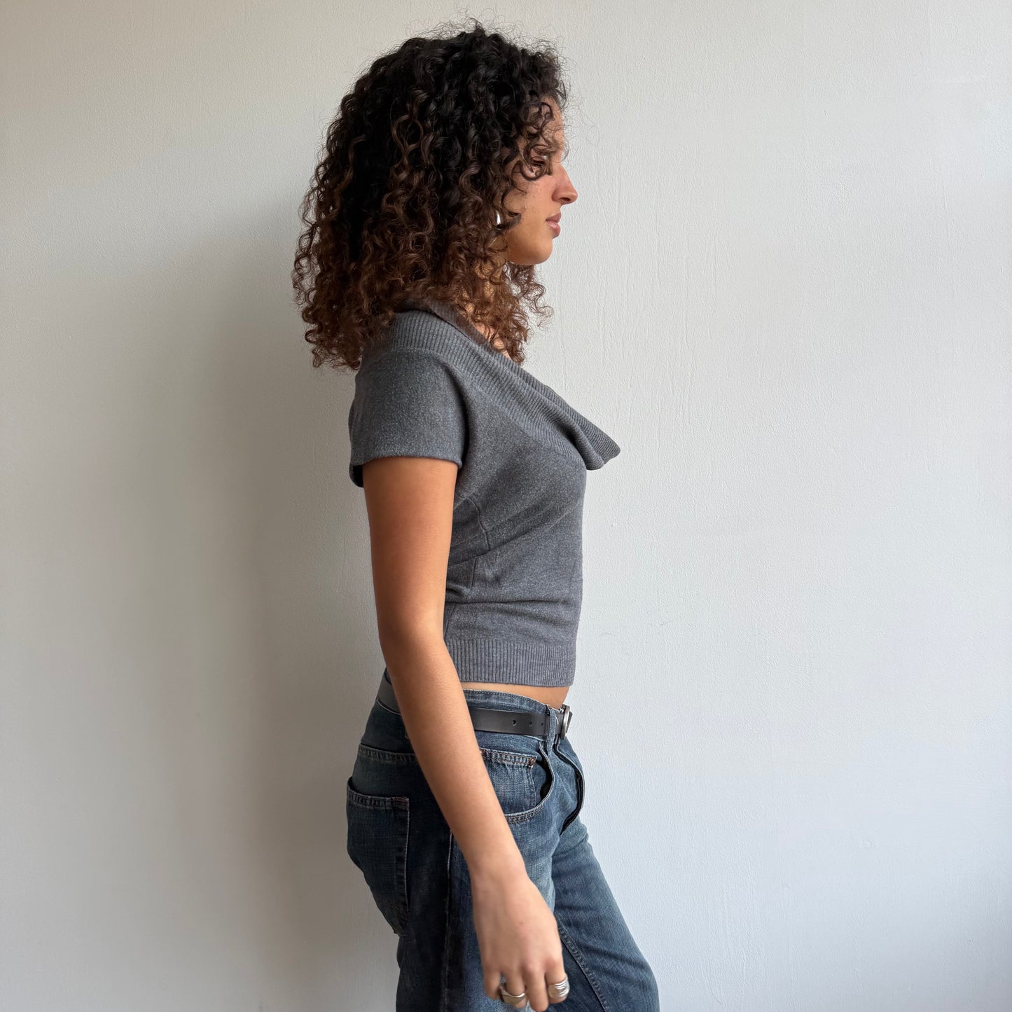 Grey cowl neck knit - Size S