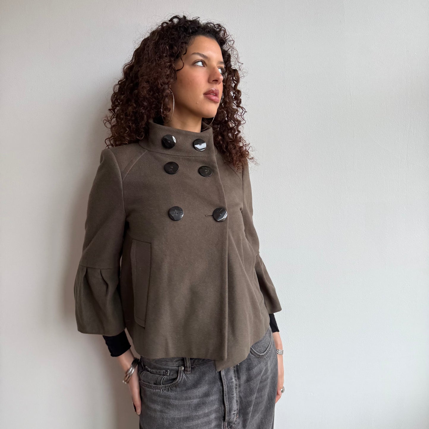 Taupe peacoat - Size S