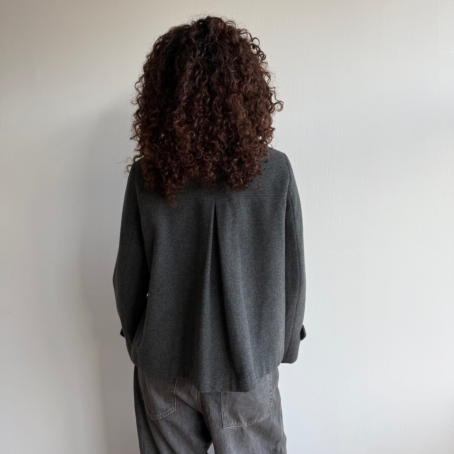 Dark grey peacoat - Size S