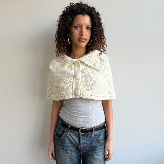 Cream mini poncho - Size S