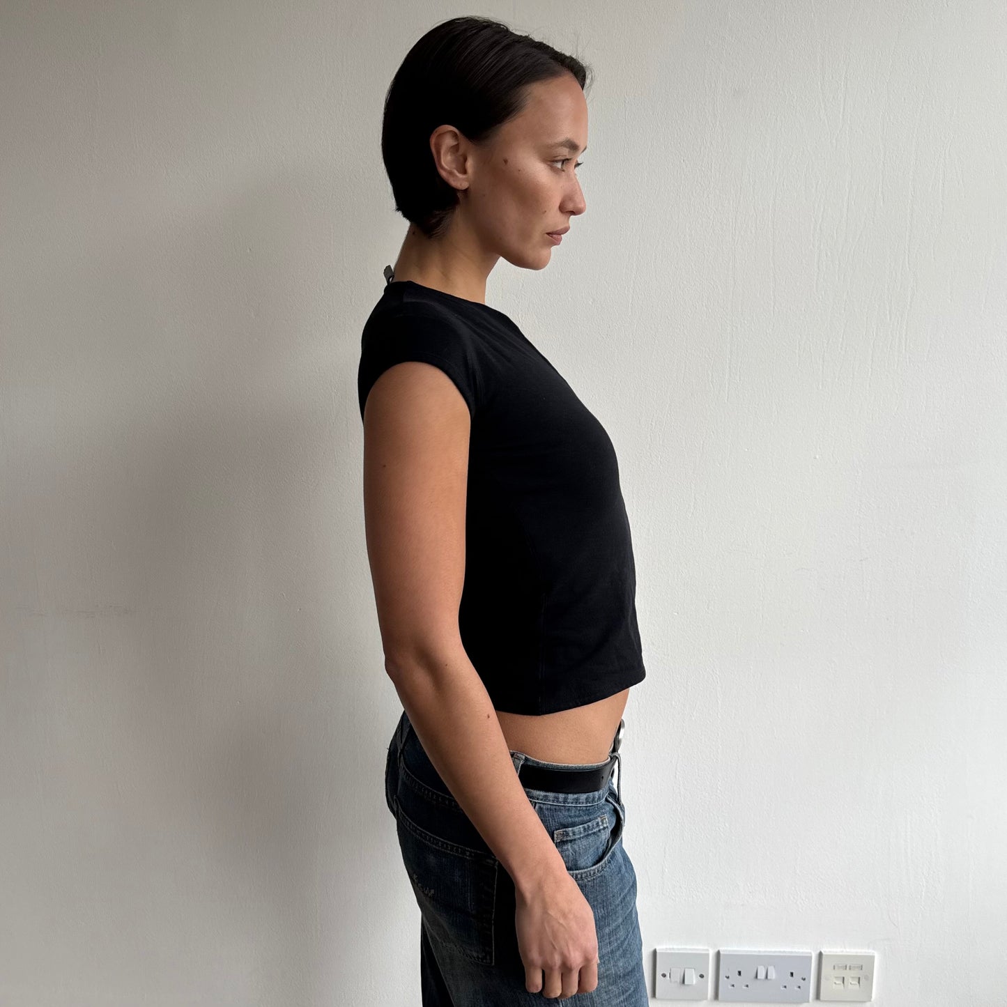 Black Nike swoosh top - Size S