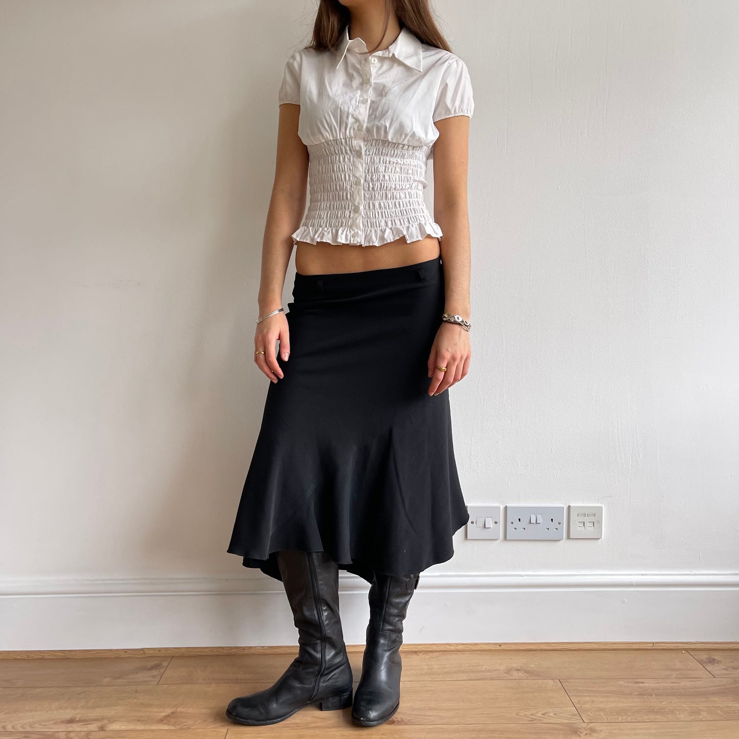 White ruched shirt - Size S