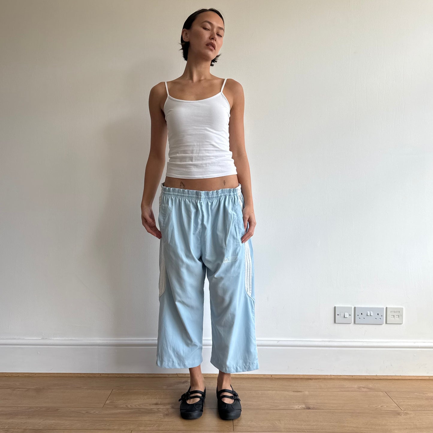Baby blue Adidas capris - Size L