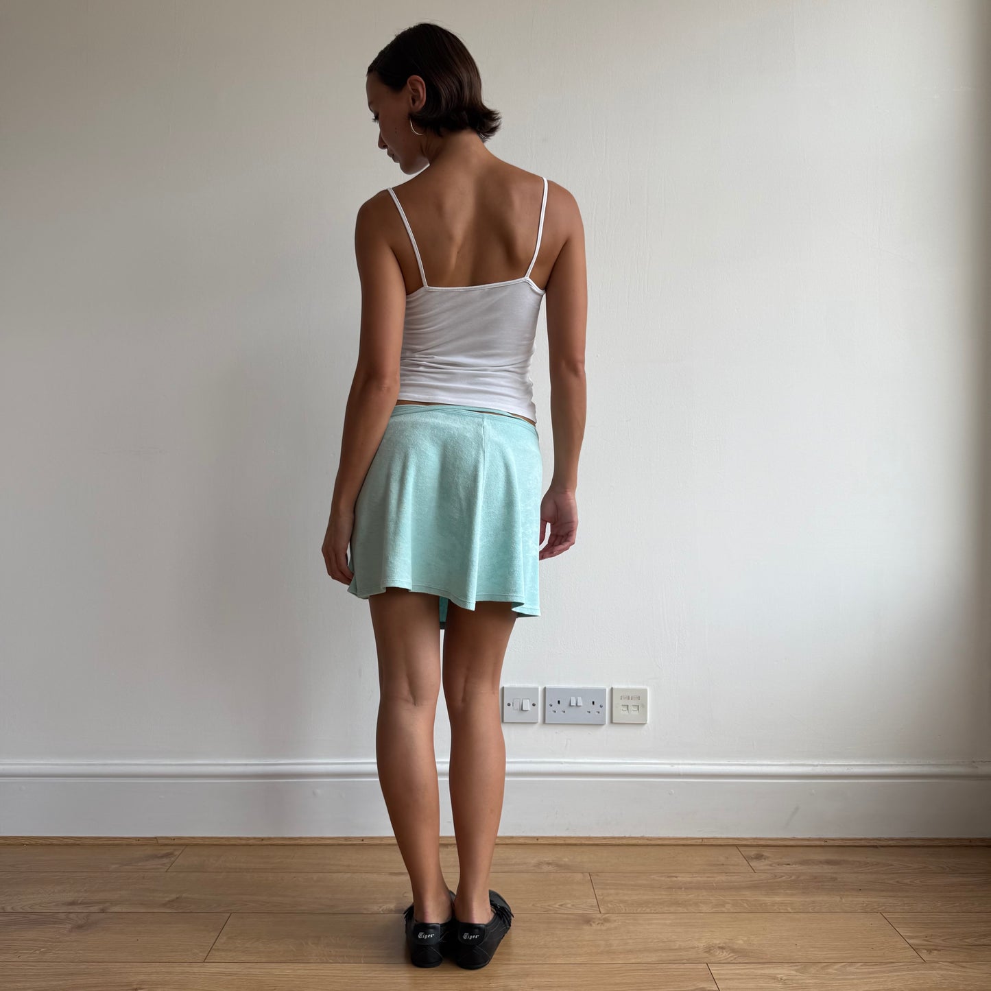 Turquoise terry wrap skirt - One Size