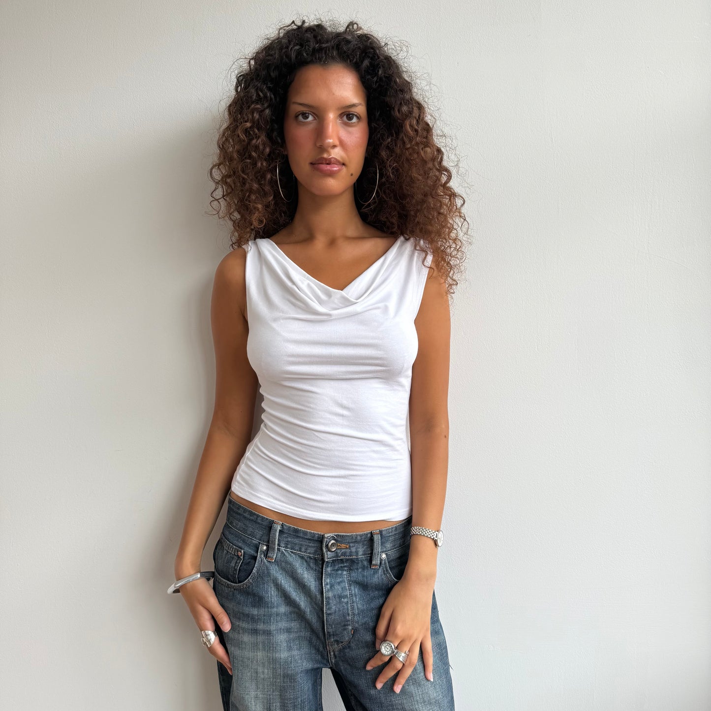 White slouchy top - Size S