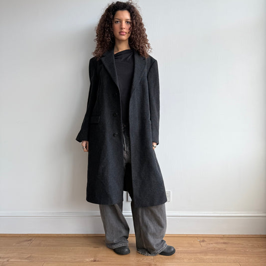 Grey wool overcoat - Size L