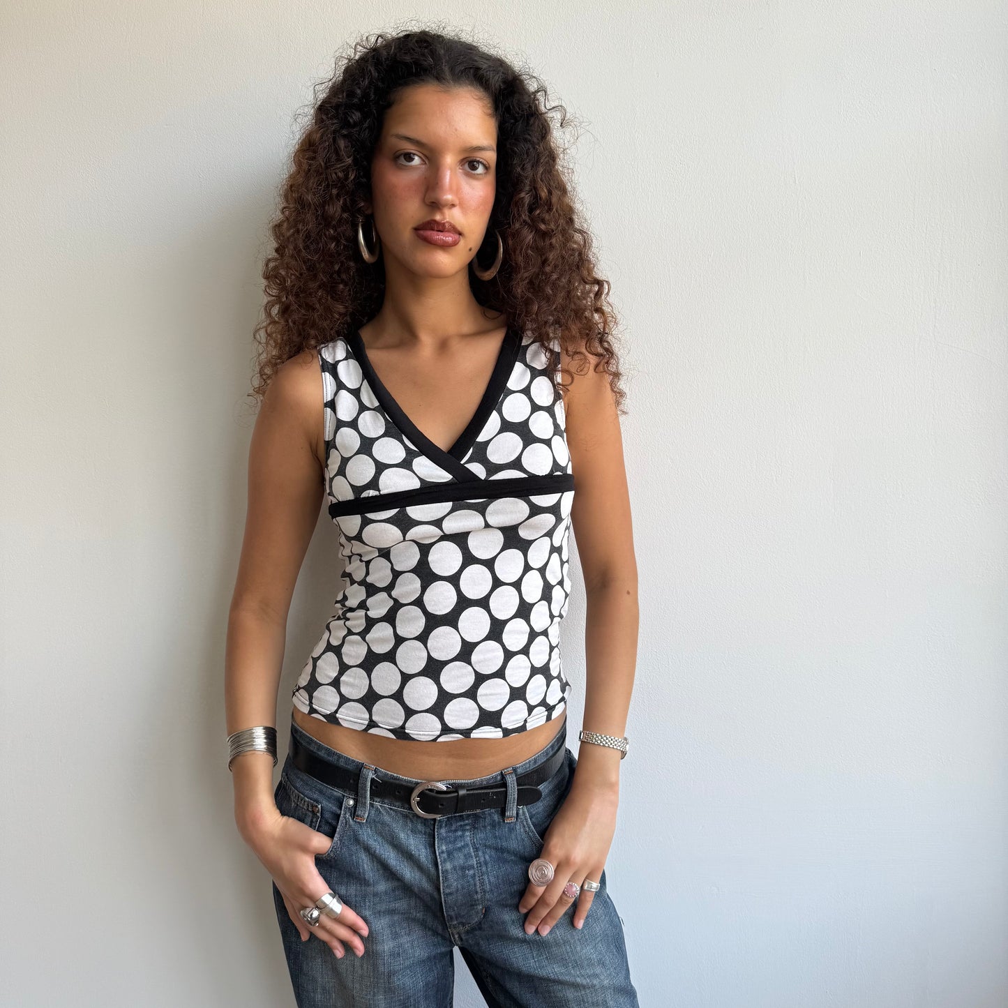 Large polka dot top - Size XS