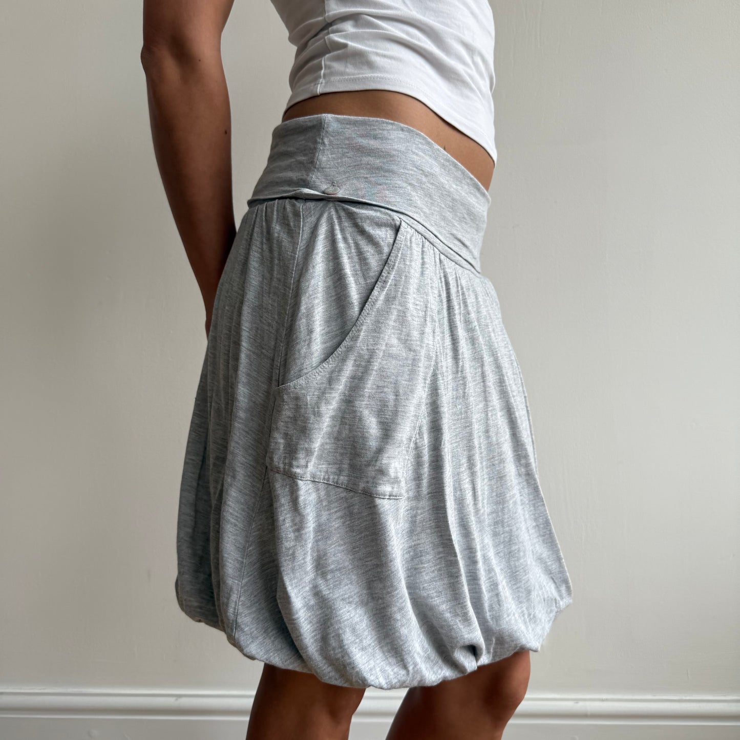 Grey midi bubble skirt - Size S