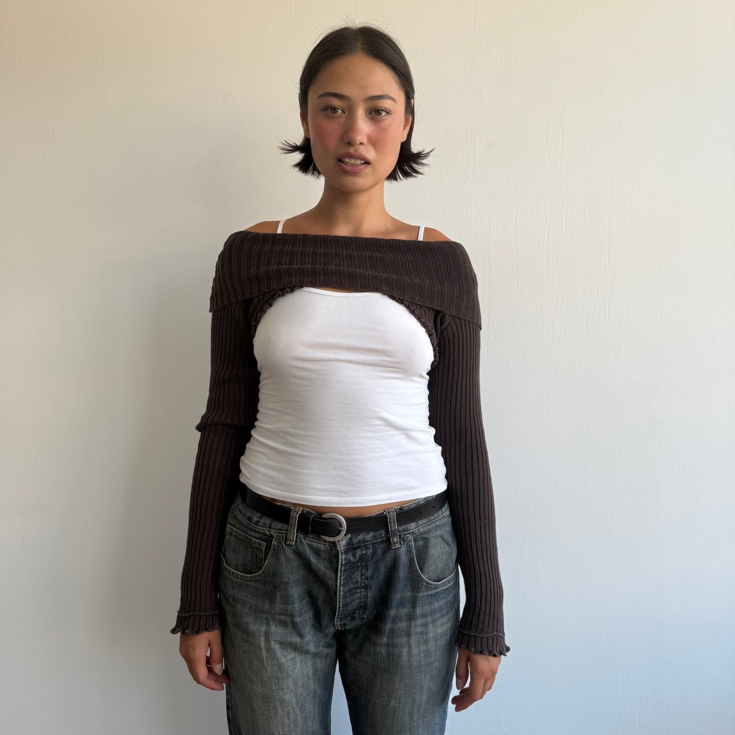 Cop Copine brown bolero knit - Size S