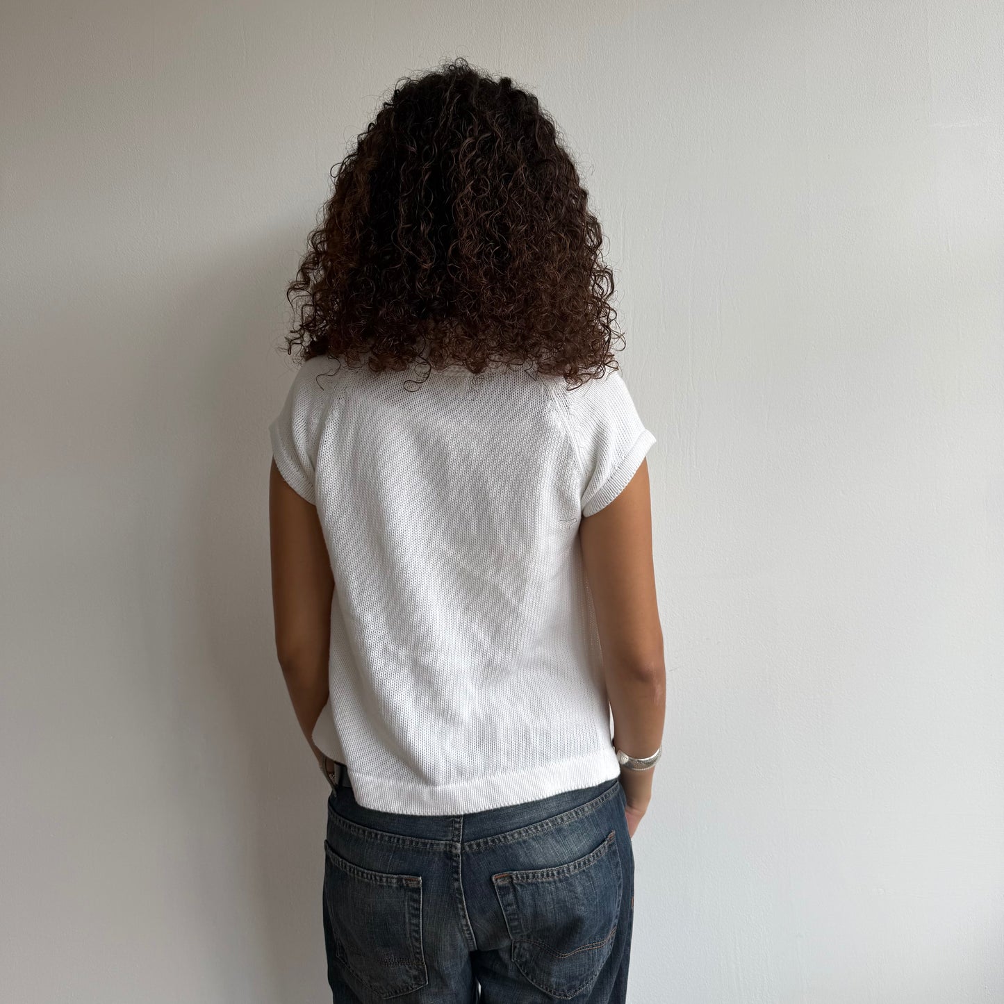 White button neck knit - Size M