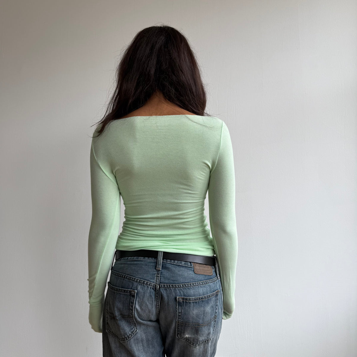 Mint knit long sleeve top - Size S-L