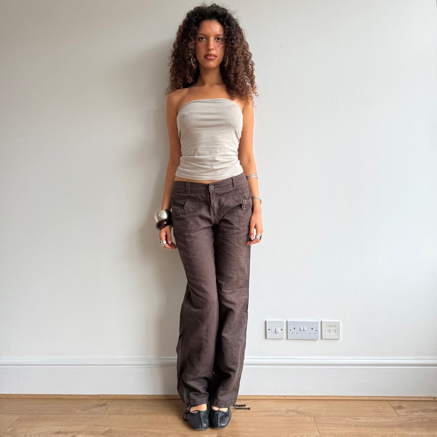 Brown linen trousers - Size M