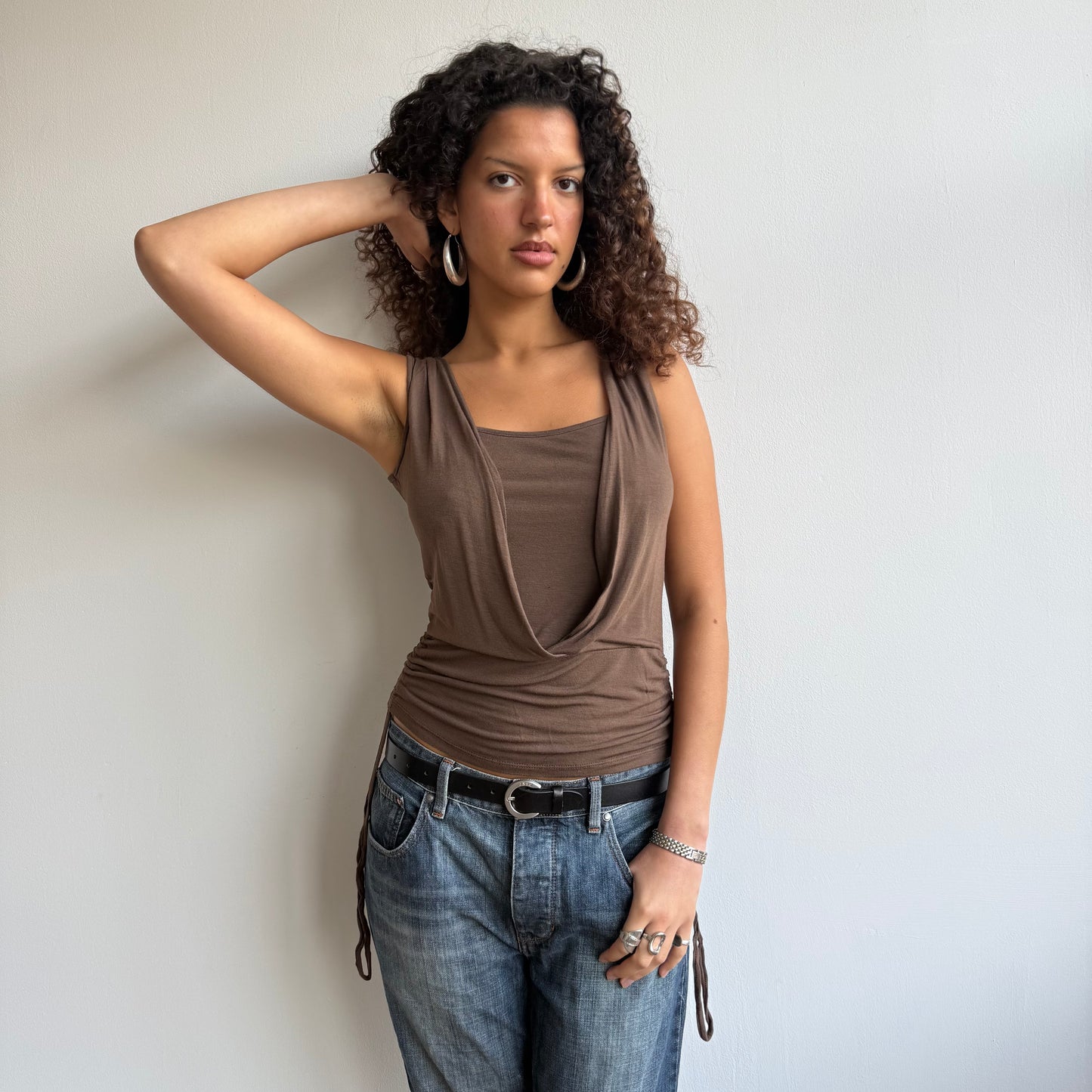 Brown wrap top - Size M