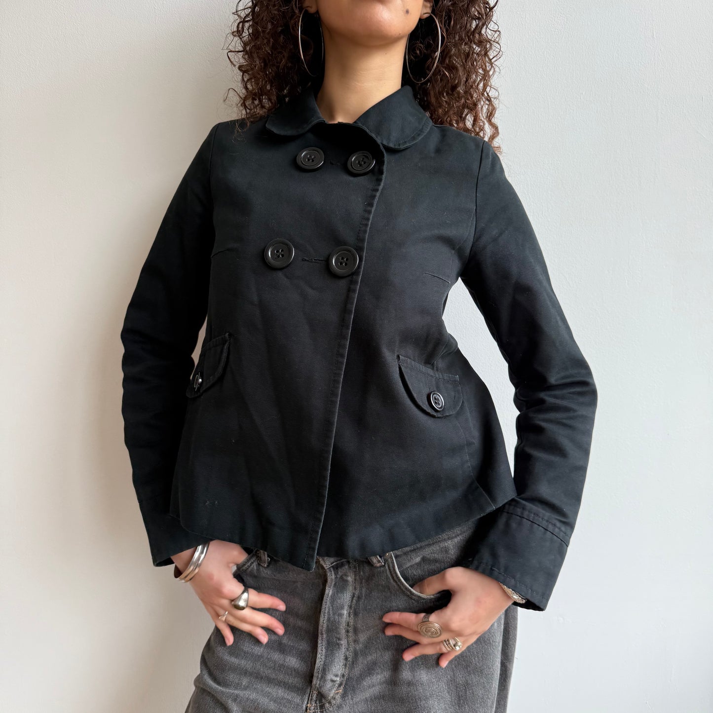 Black swing peacoat - Size S