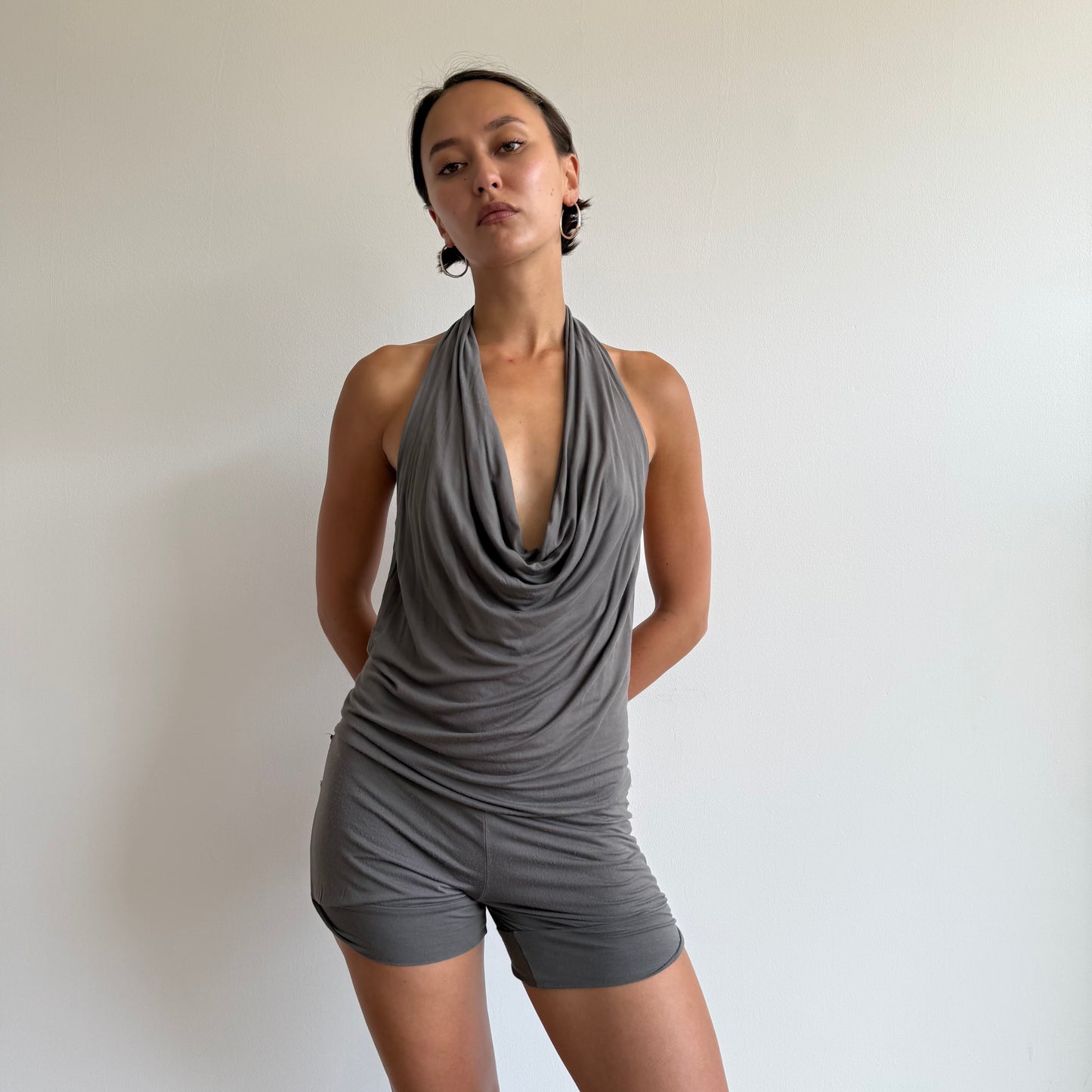 Taupe halterneck romper - Size XS-S