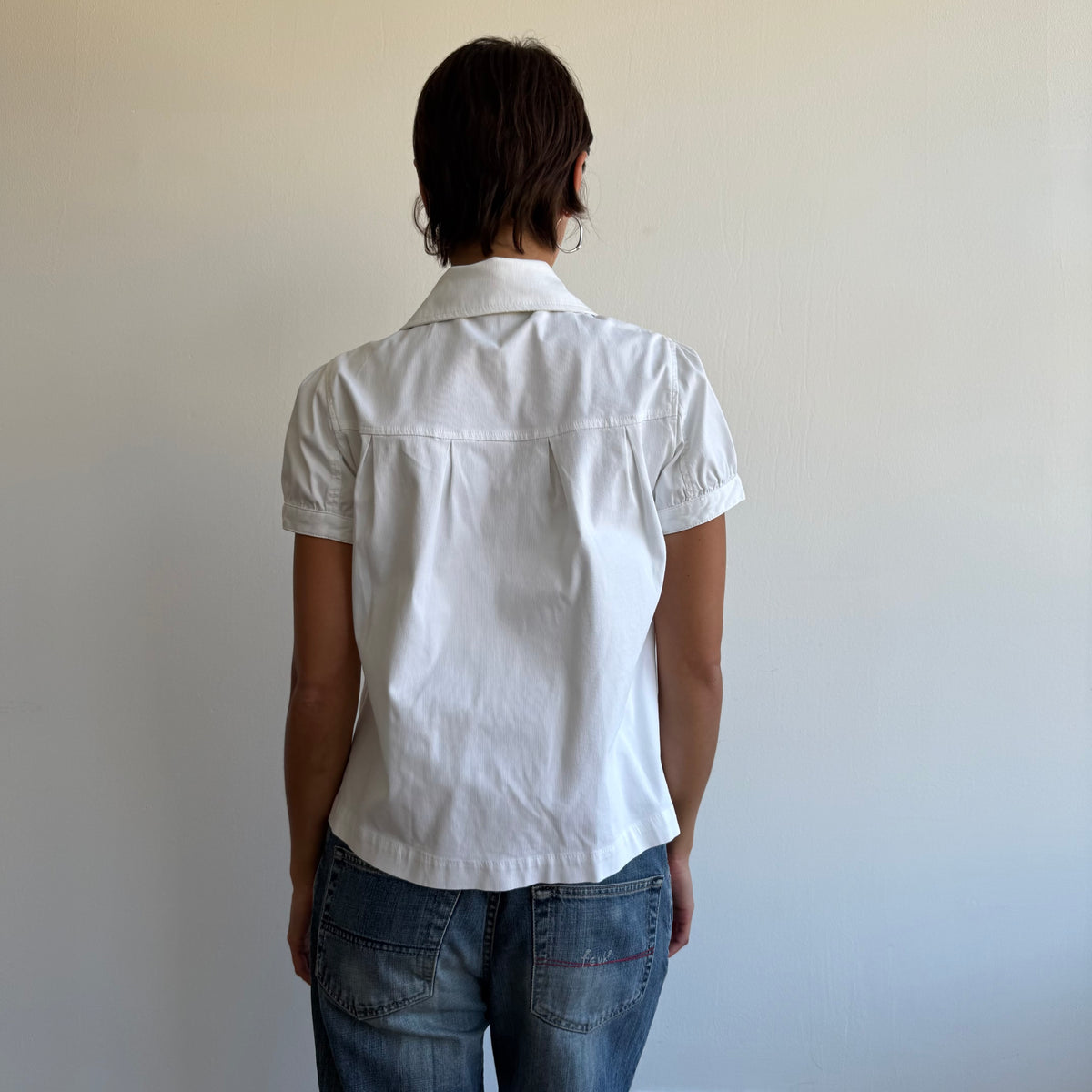 White short sleeve peacoat - Size M