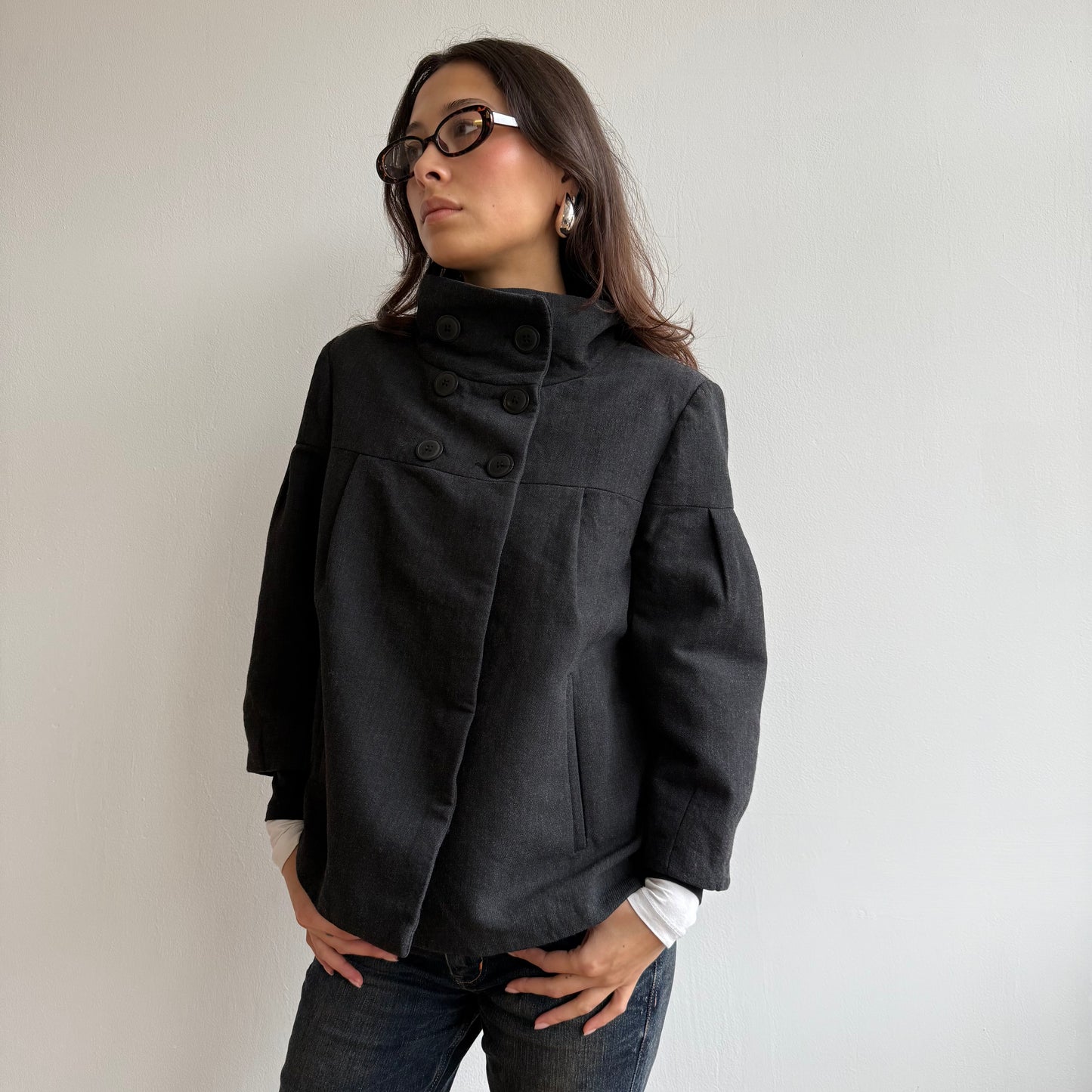 Dark grey swing coat - Size M