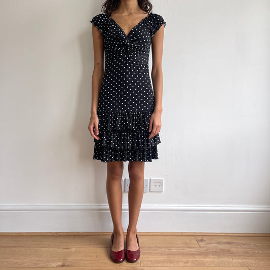 Morgan polka dot rara dress - Size S