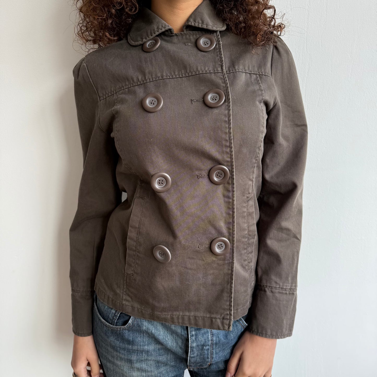 Brown double breasted peacoat - Size M