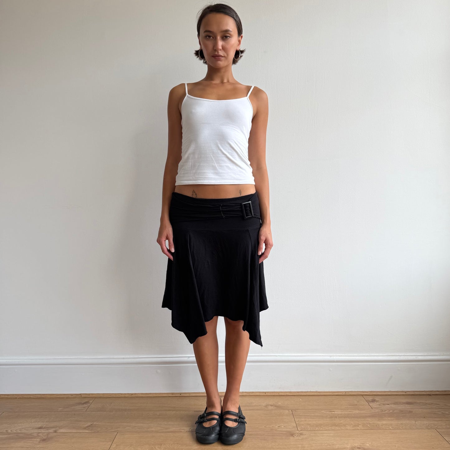 Black belt midi skirt - Size M