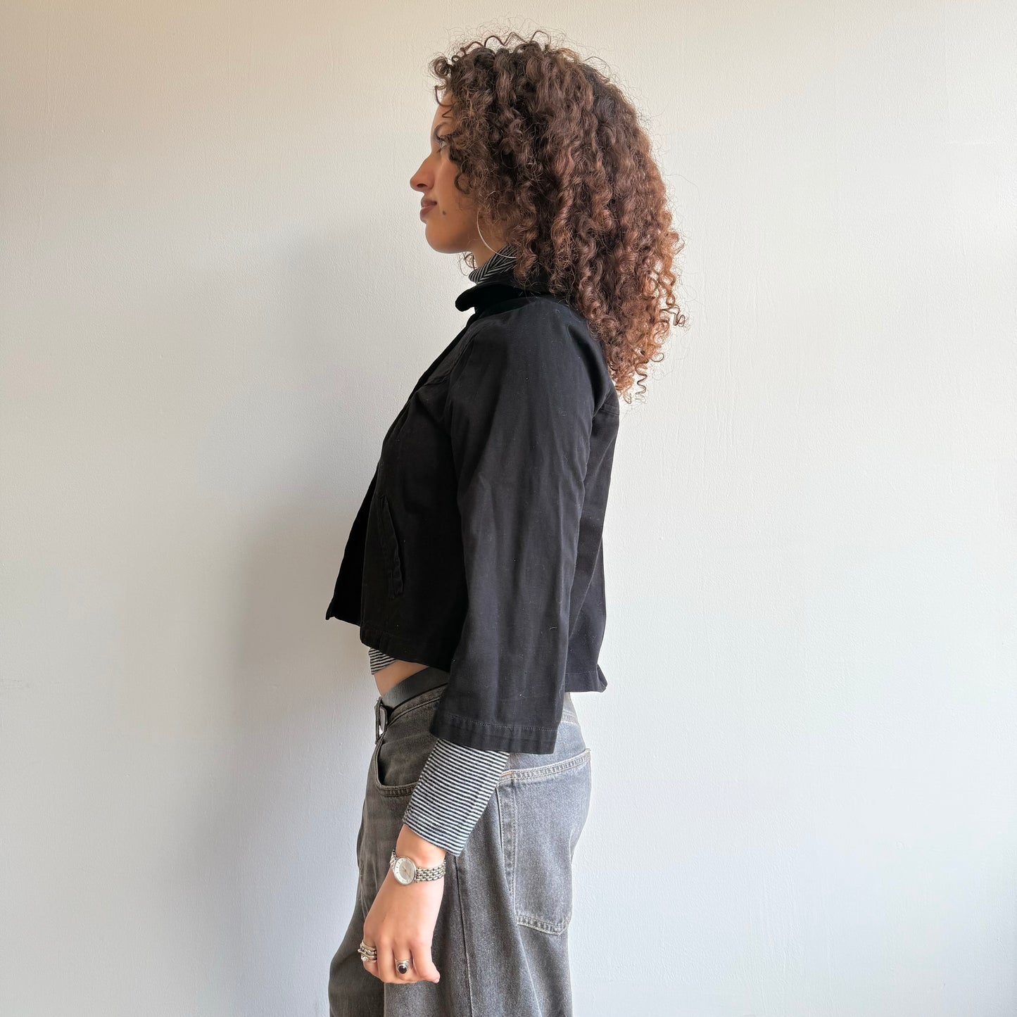 Black swing coat - Size S