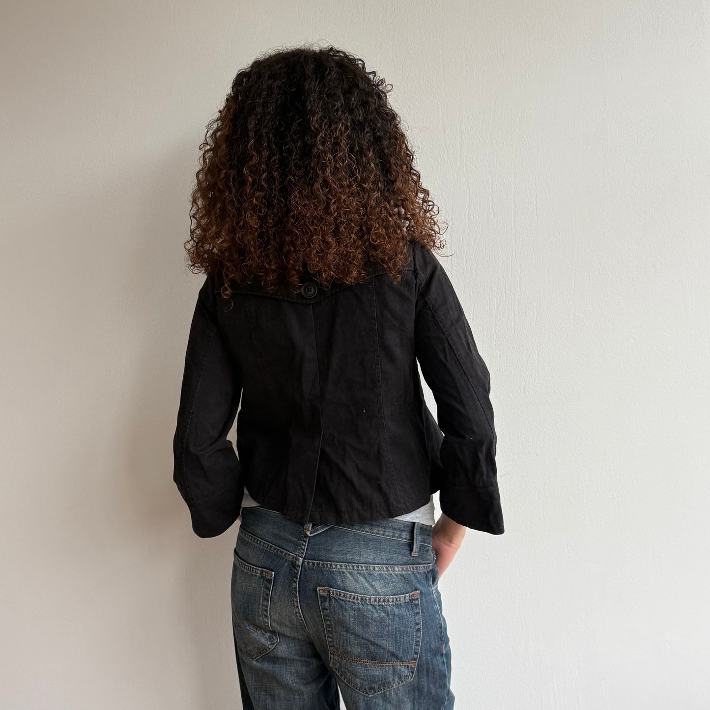Black asymmetric hem peacoat - Size XS/S