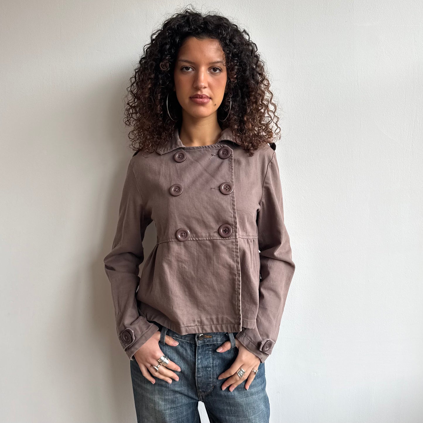 Brown double breasted peacoat - Size L