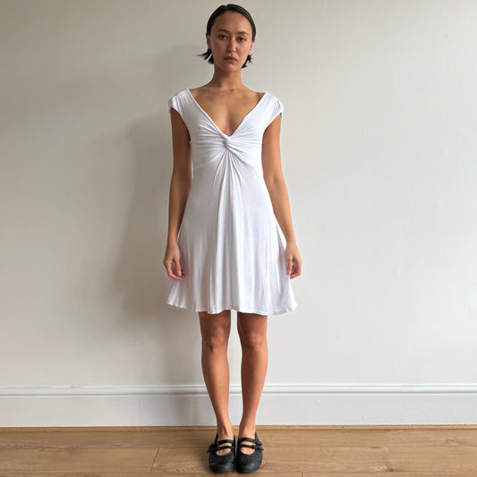 White keyhole twist dress - Size S