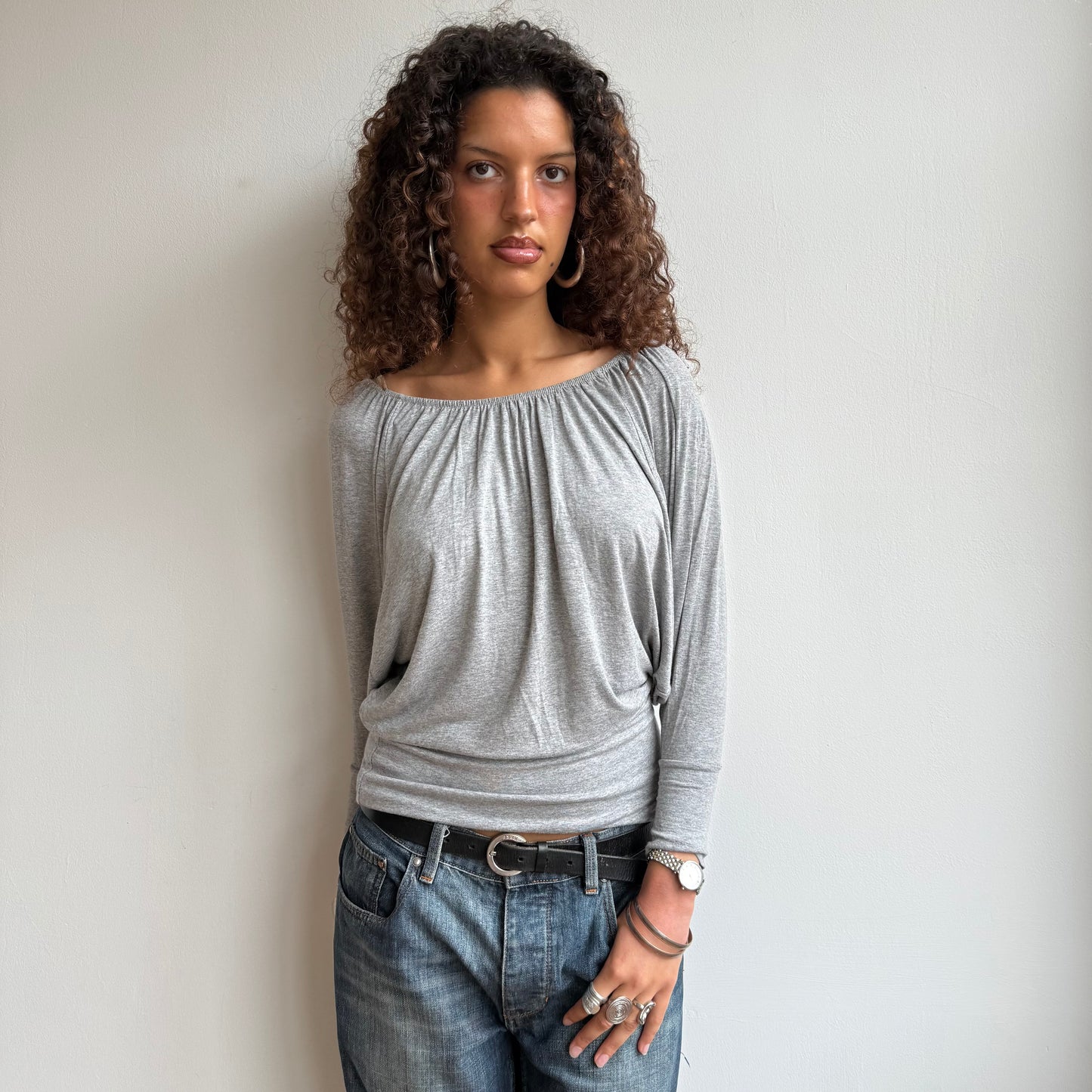 Grey slouchy top - Size M