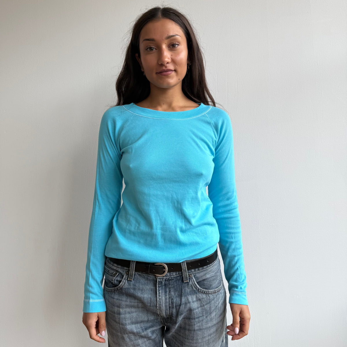 Turquoise stitch top - Size S-M