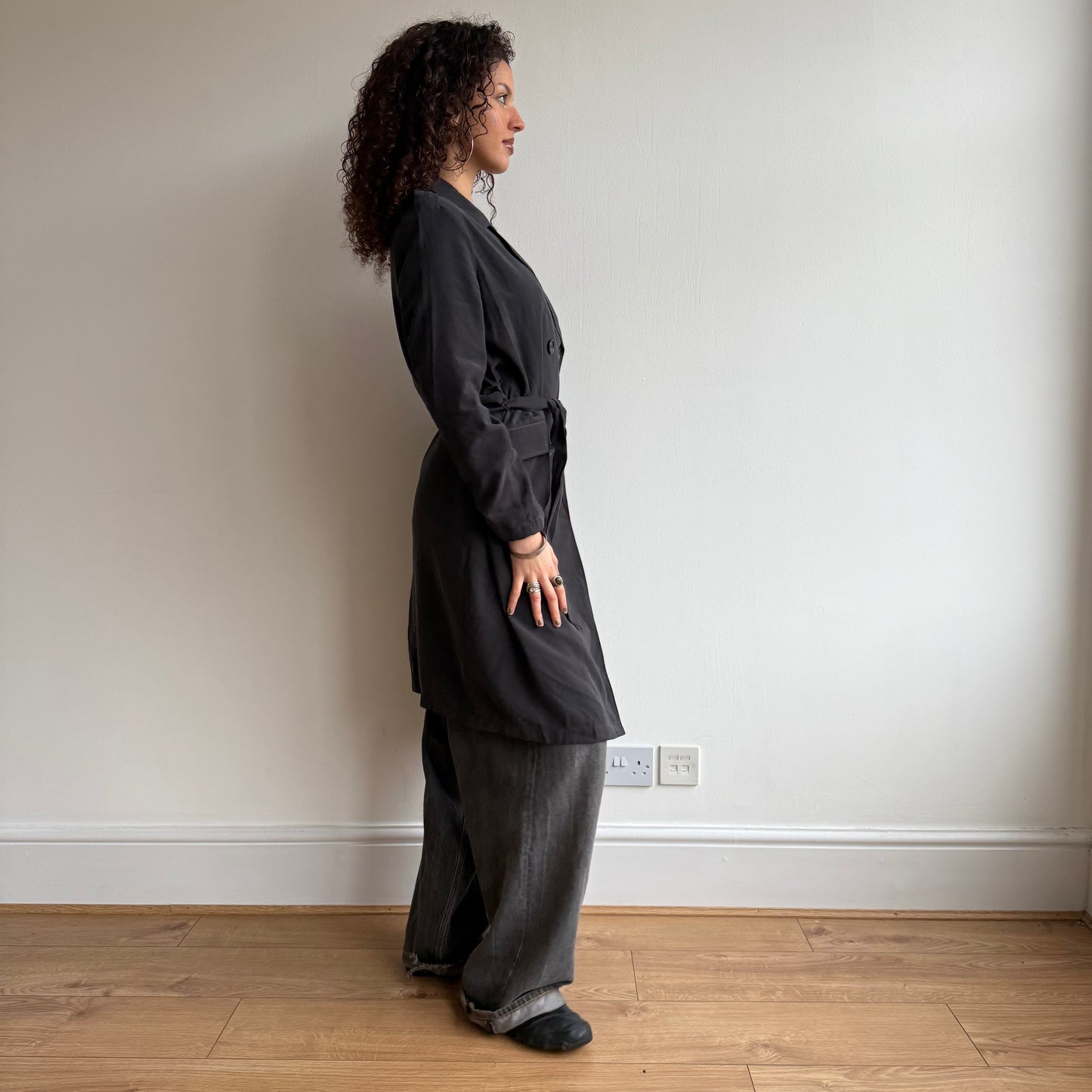 Charcoal grey trench - Size M