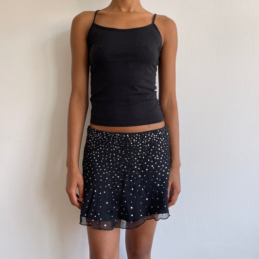 Black sequin mini skirt - Size XS