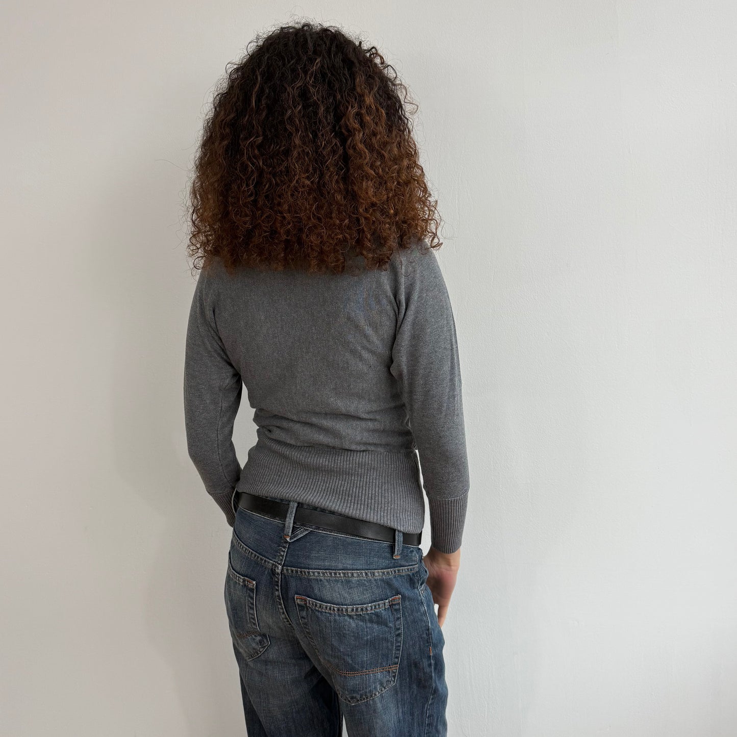 Charcoal grey batwing knit - Size XS/S