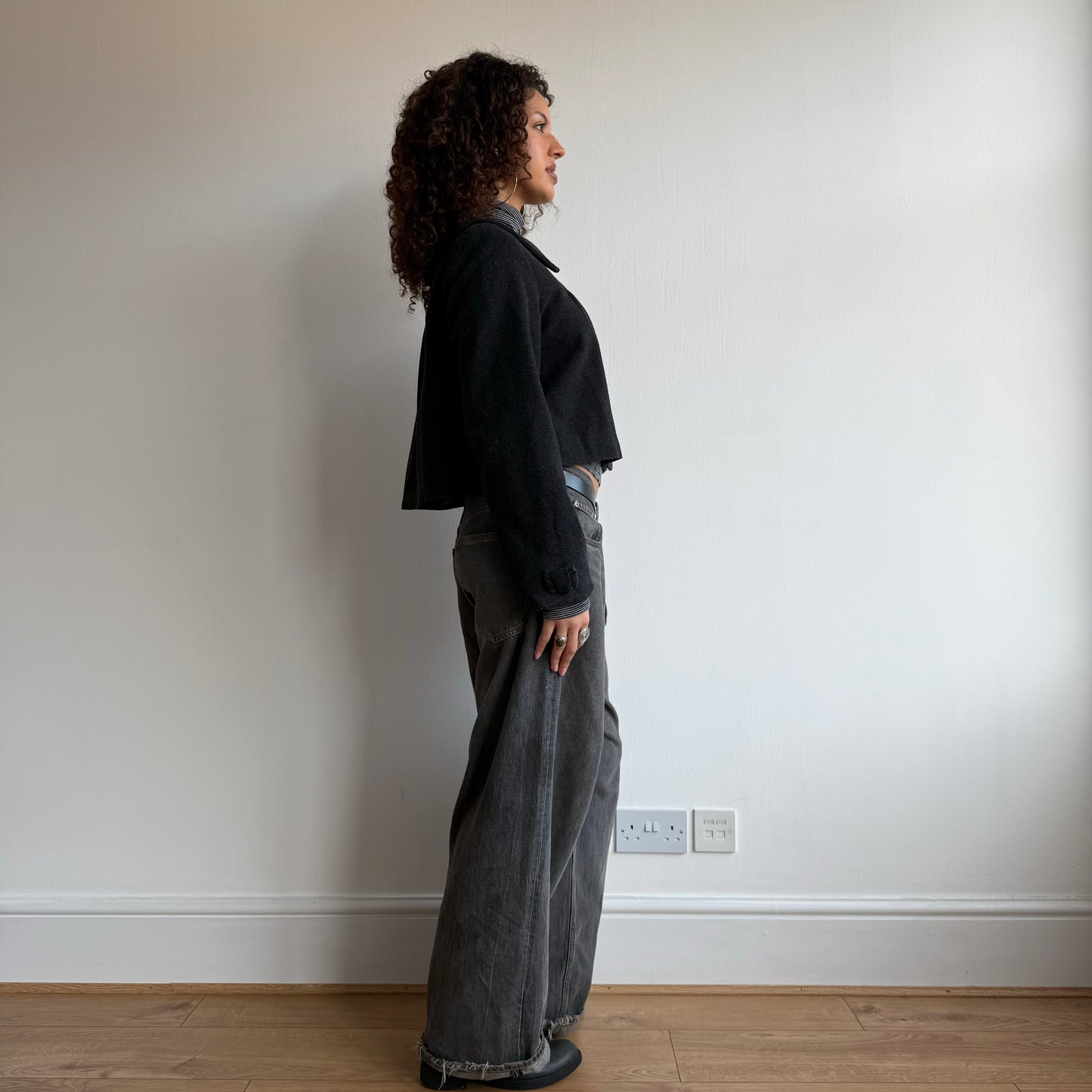 Grey wool peacoat - Size S