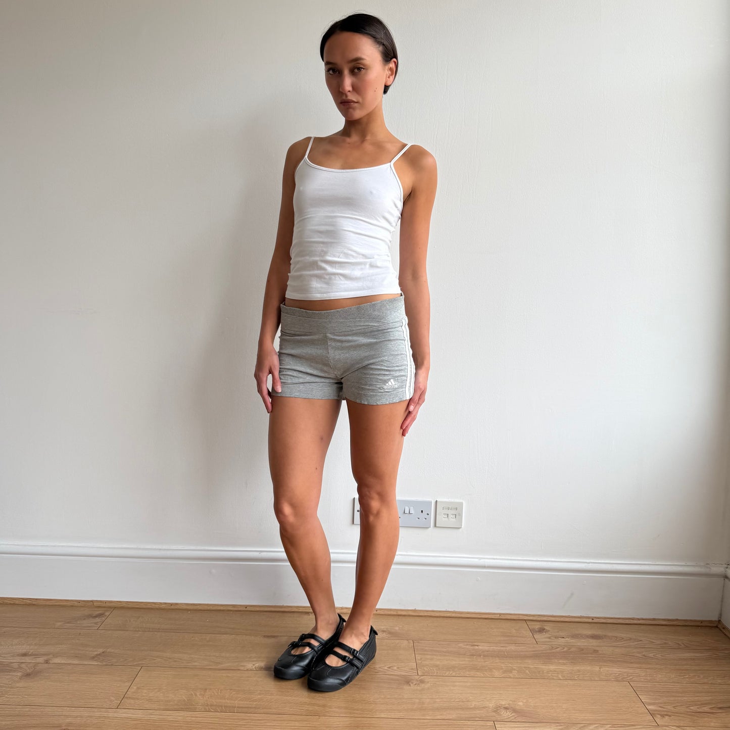 Grey Adidas mini shorts - Size M