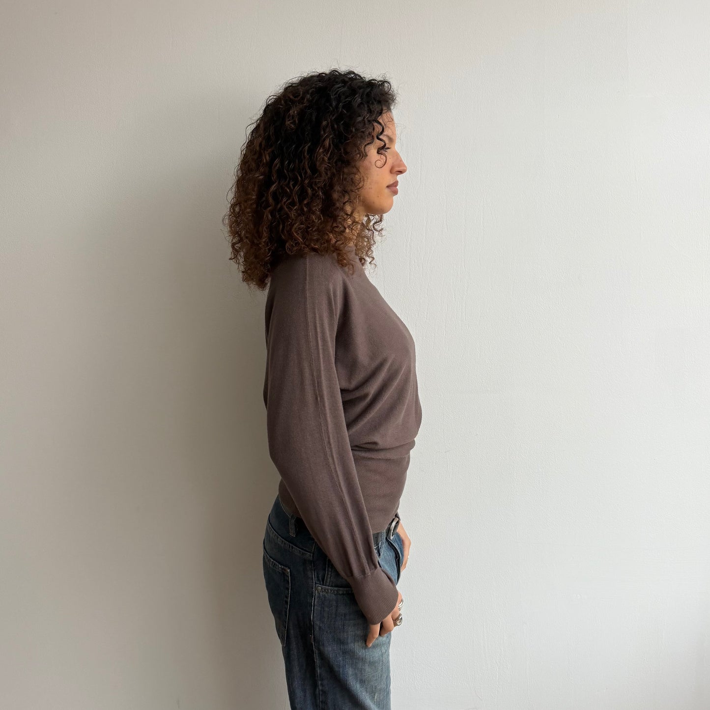 Brown slouchy batwing knit - Size M