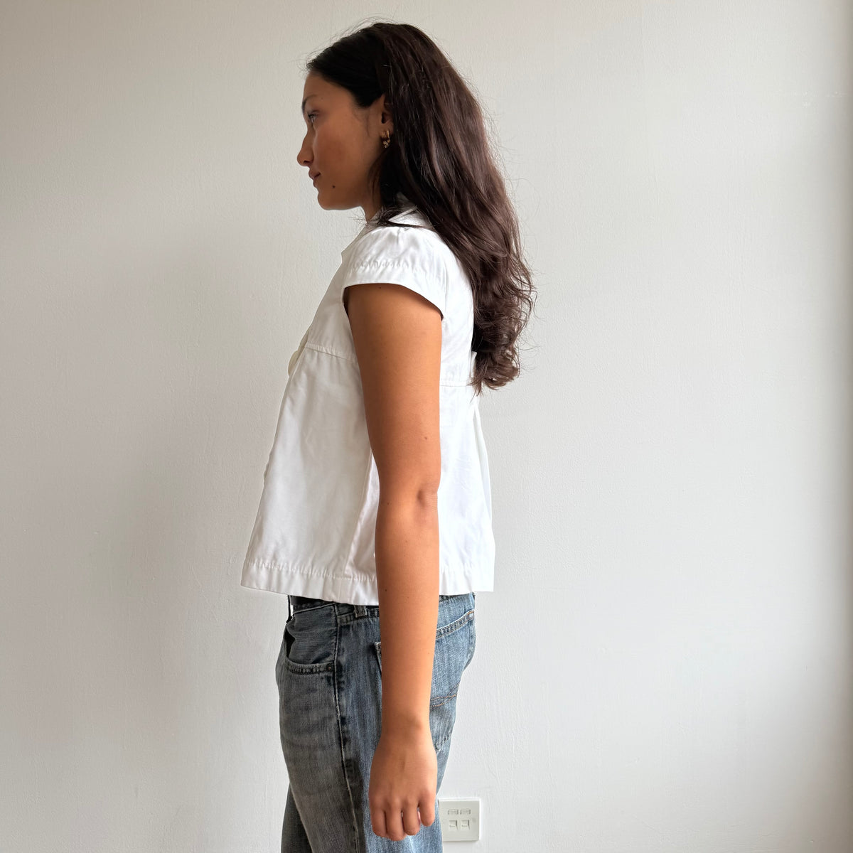 White short sleeve peacoat - Size S
