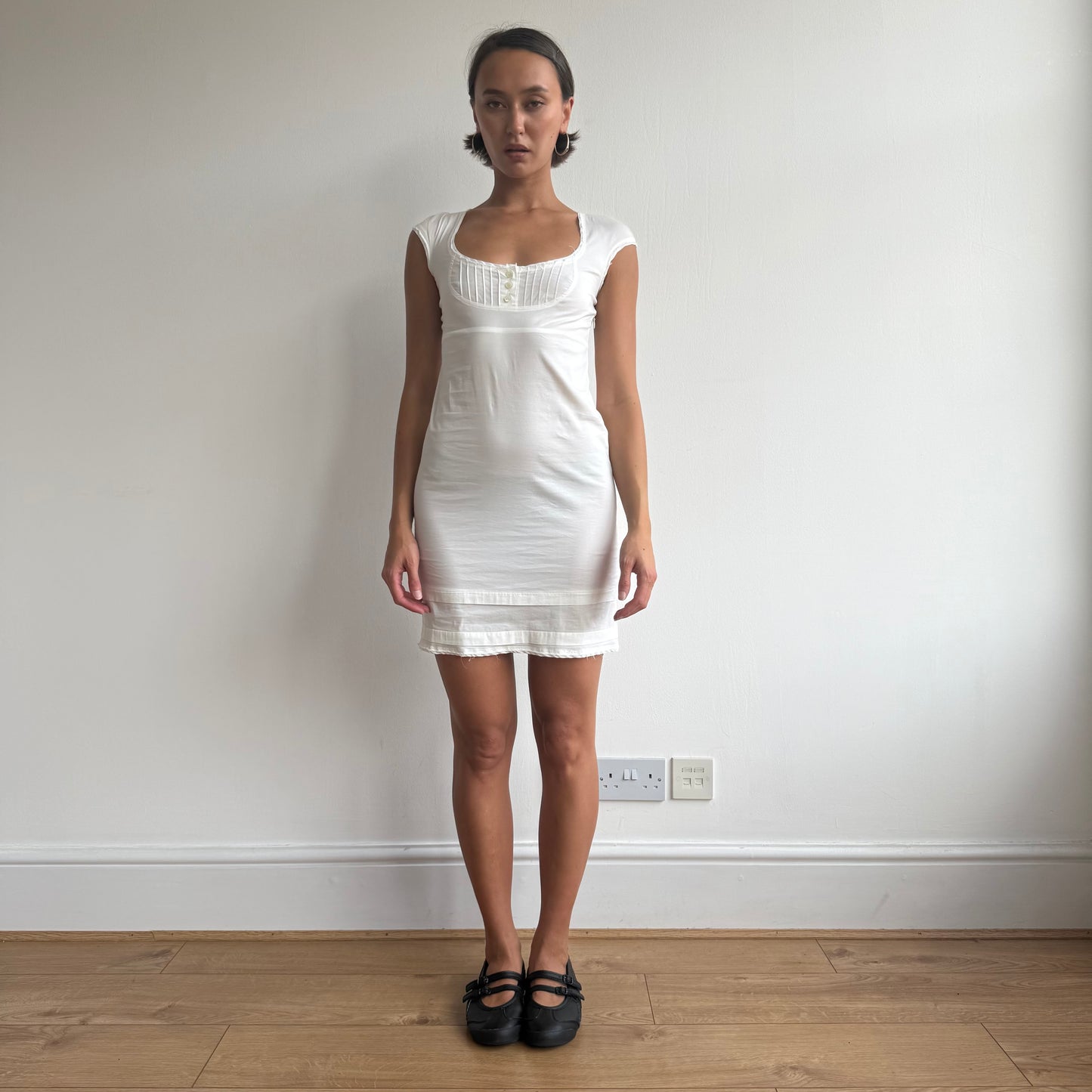 White milkmaid mini dress - Size S