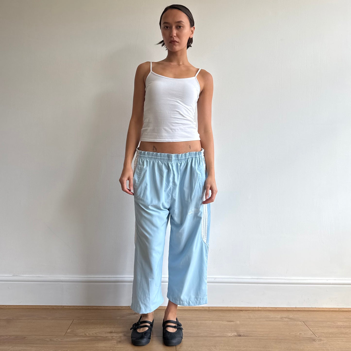 Baby blue Adidas capris - Size L