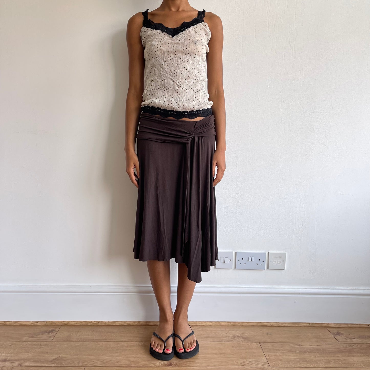 Polka dot mesh cami - Size S